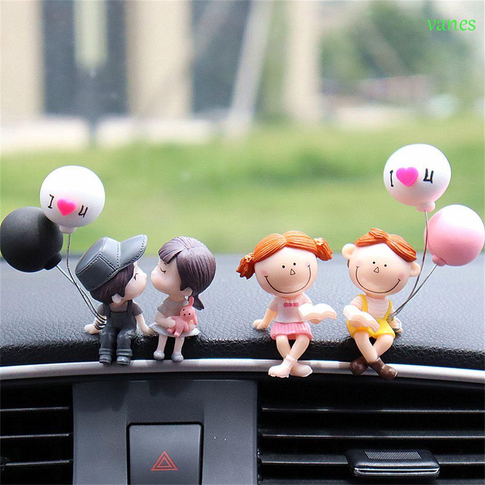 Đồ trang trí VANES1 Họa Tiết Cặp Đôi Hoạt Hình Dễ Thương Trang Trí Xe Hơi/Nhà Ở