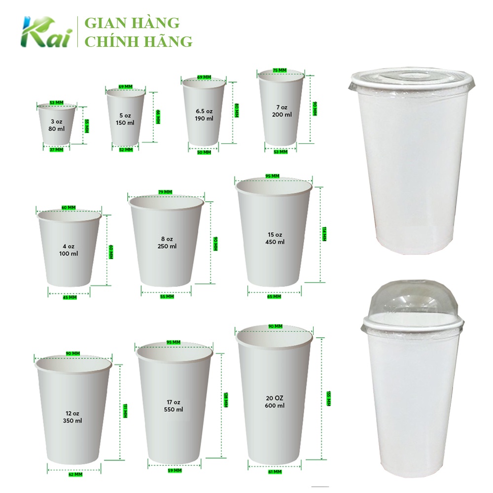50 LY GIẤY KÈM NẮP  đủ size, GIÁ SỈ, phù hợp với nhiều loại nhu cầu