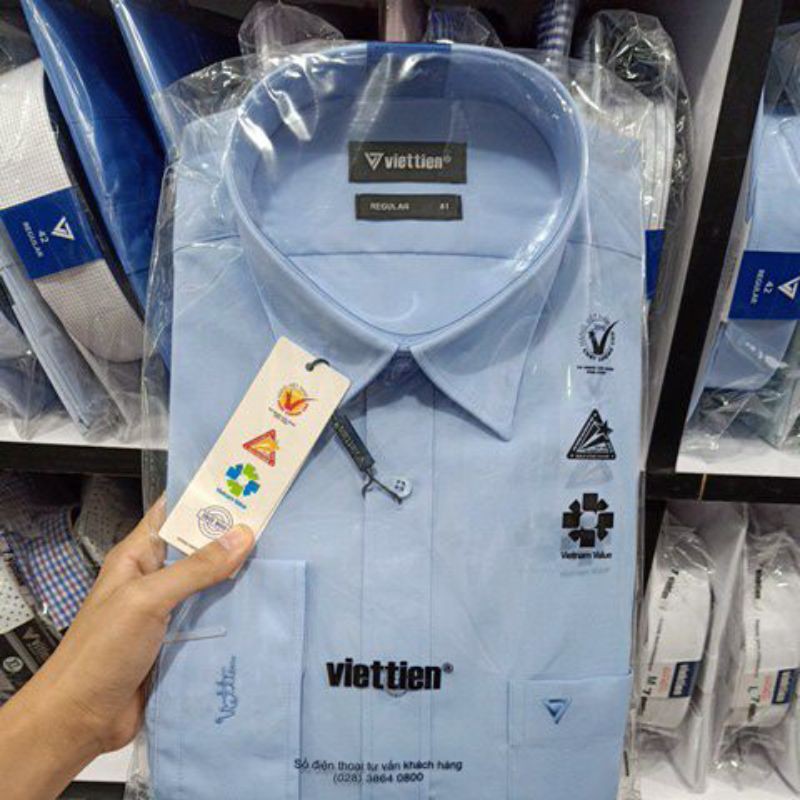 Áo sơ mi VIỆT TIẾN giá mác treo 350k tay dài