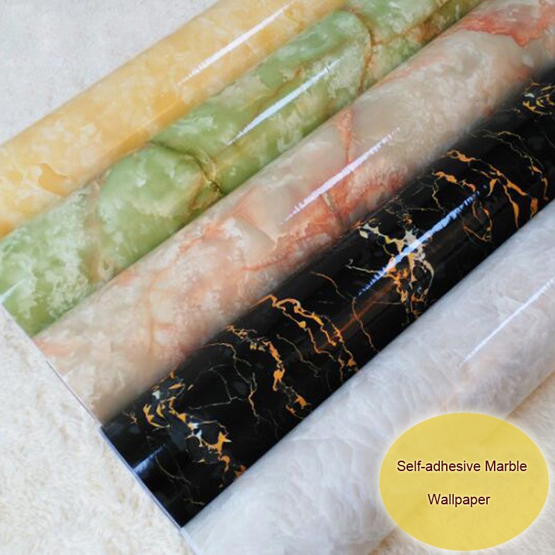 Giấy dán tường PVC dày chống thấm nước họa tiết giả đá hoa cương | BigBuy360 - bigbuy360.vn