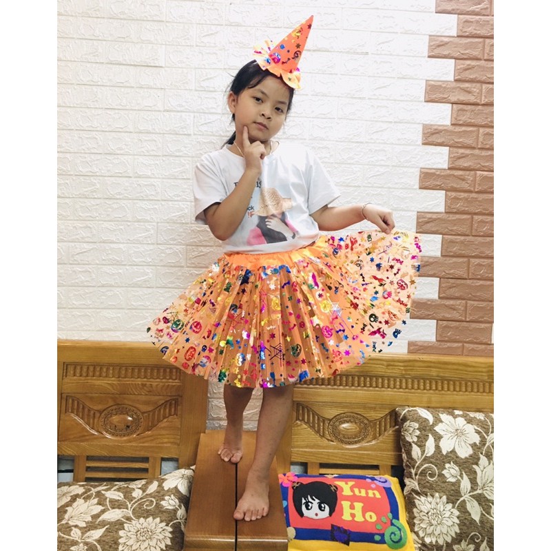 Bộ váy bí ngô hoá trang haloween/ váy mèo gấu hoá trang cosplay haloween