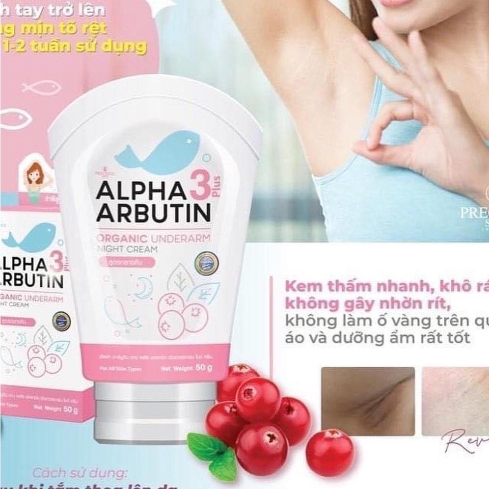 Kem dưỡng trắng giảm thâm nách Precious Skin Alpha Arbutin Organic Underarm Whitening Cream 50g