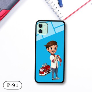 Ốp lưng kính 3D iPhone 11- hình cute