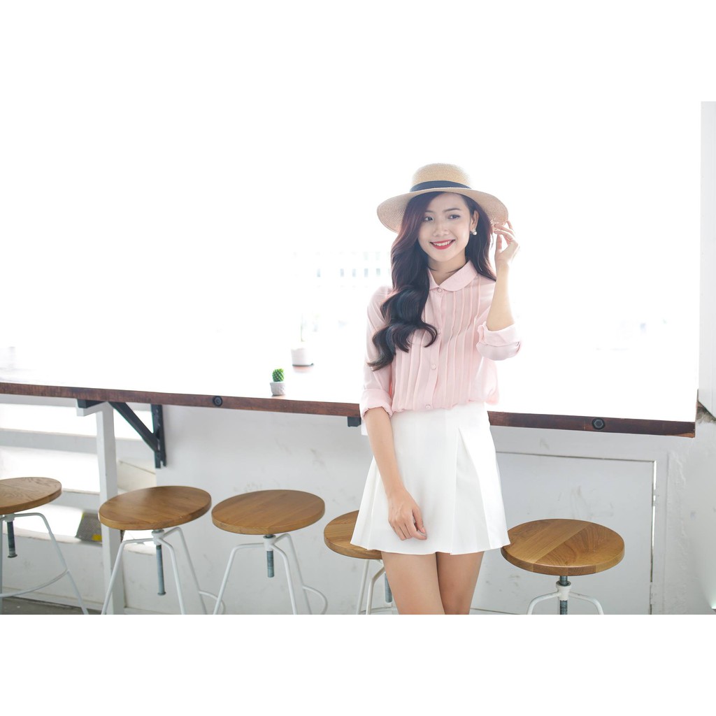 Quần giả váy ngắn xếp ly dáng chữ A QV210539 (có 4 màu: trắng, đen, xanh đậu và cà phê sữa) | BigBuy360 - bigbuy360.vn