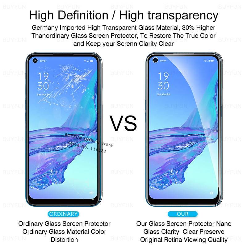 Kính Cường Lực Bảo Vệ Màn Hình Oppo A3s A5s A12 A12e A37 A5 A9 A31 A15 A15s A16 A16K A53 A54 2020 A74 A92 A93 A95 Reno 2 2F 3 4 5F 6 6Z 7Z 7Pro