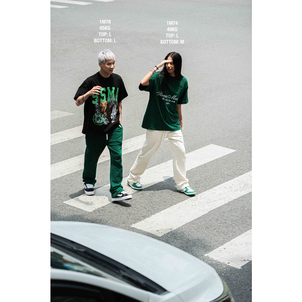 Áo thun STRESSMAMA 365 SEASONAL T-SHIRT - BLACK màu đen chất liệu 100% Cotton 2 chiều 250GSM