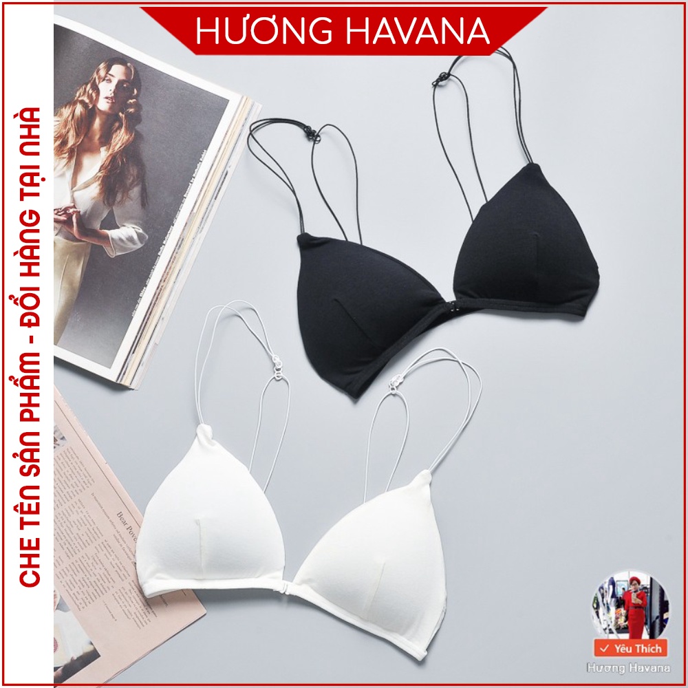 Áo bra sexy cotton đệm mỏng dây bún cài trước freesize FLA50