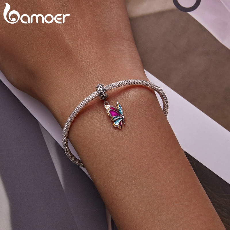 Mặt phụ kiện BAMOER SCC2216 bạc 925 hình bươm bướm xinh xắn