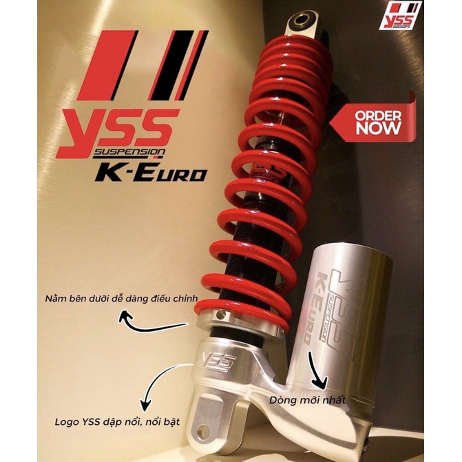 Phuộc Sau Yss K EURO size chuẫn cho Mio / Luvias / Vision / Click 110 / Cuxi / Grande,...