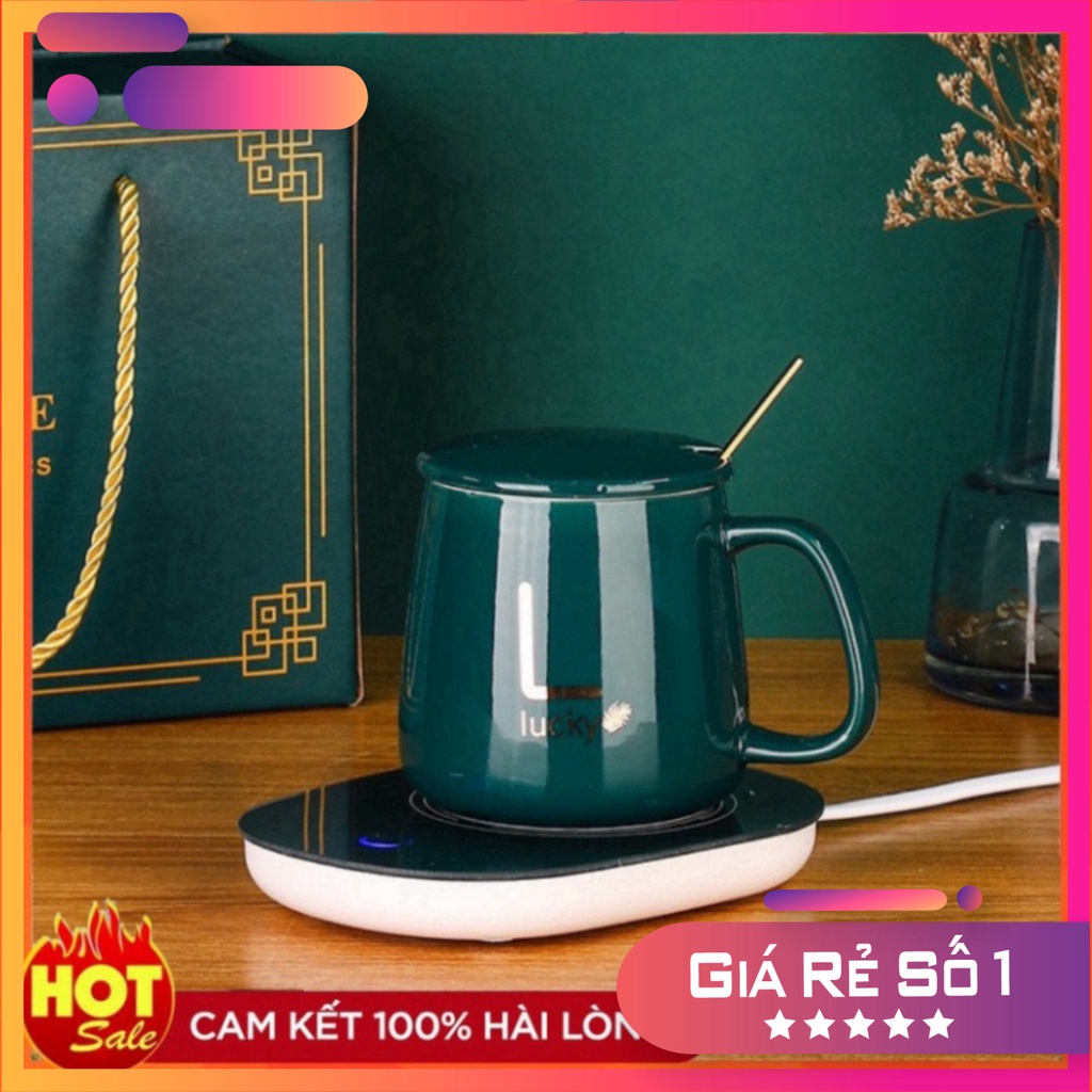 Cốc Hâm Nóng đồ uống kèm đế điện, cafe, hâm sữa + Tặng kèm thìa vàng 💖 MTZ Official