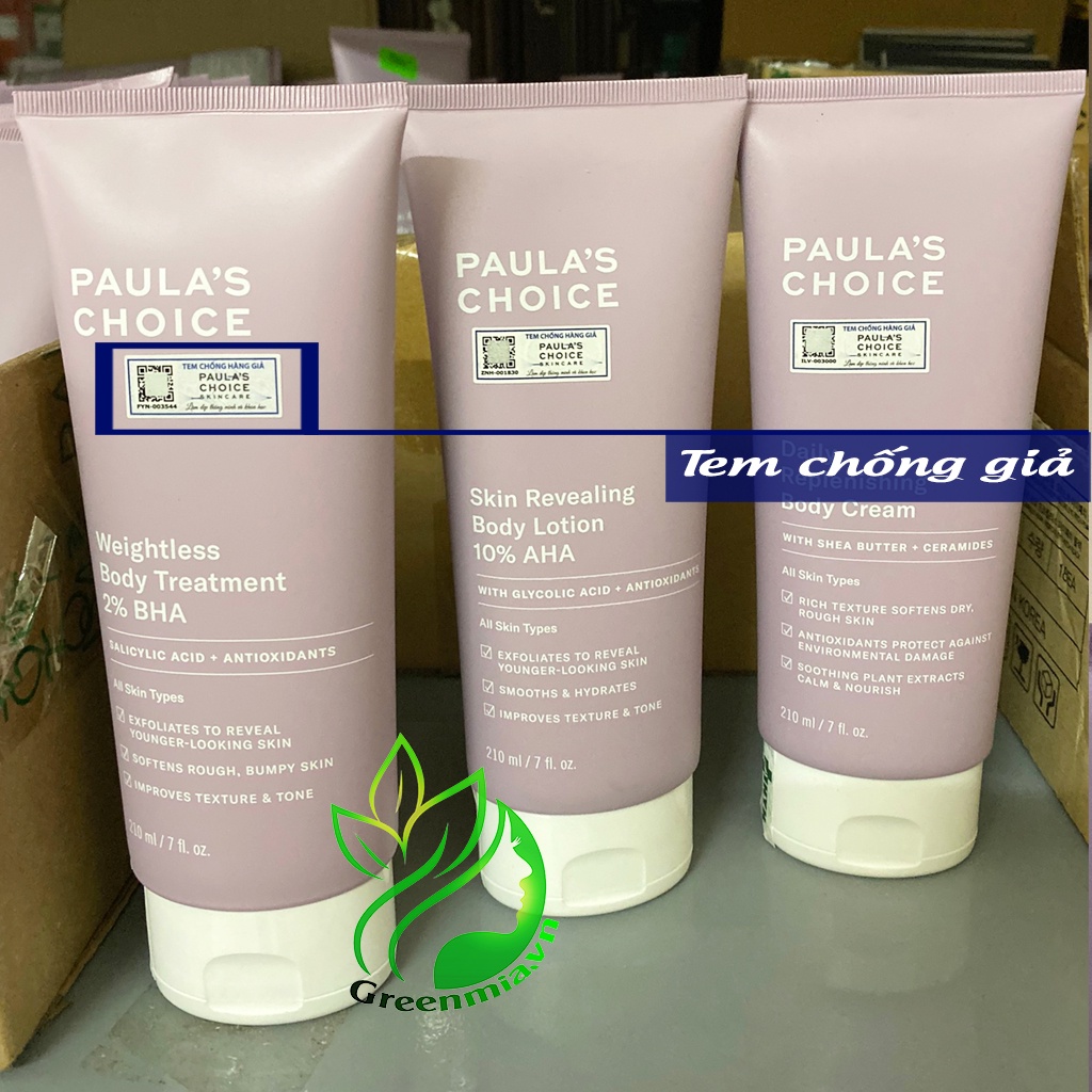 Dưỡng Thể Paula's Choice 2%BHA Tẩy Tế Bào Chết Toàn Thân RESIST WEIGHTLESS BODY TREATMENT WITH 2% BHA 60ml &amp; 210ml