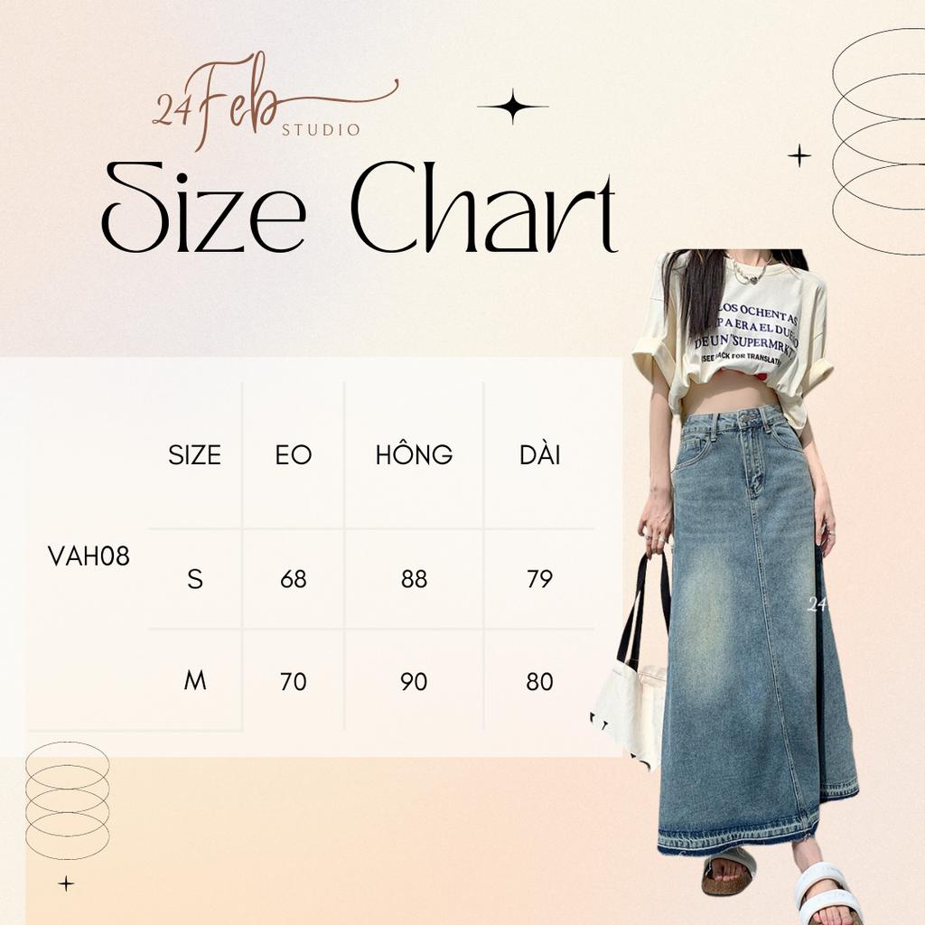 Chân váy jean dáng chữ A phong cách ulzzang Hàn Quốc 6843