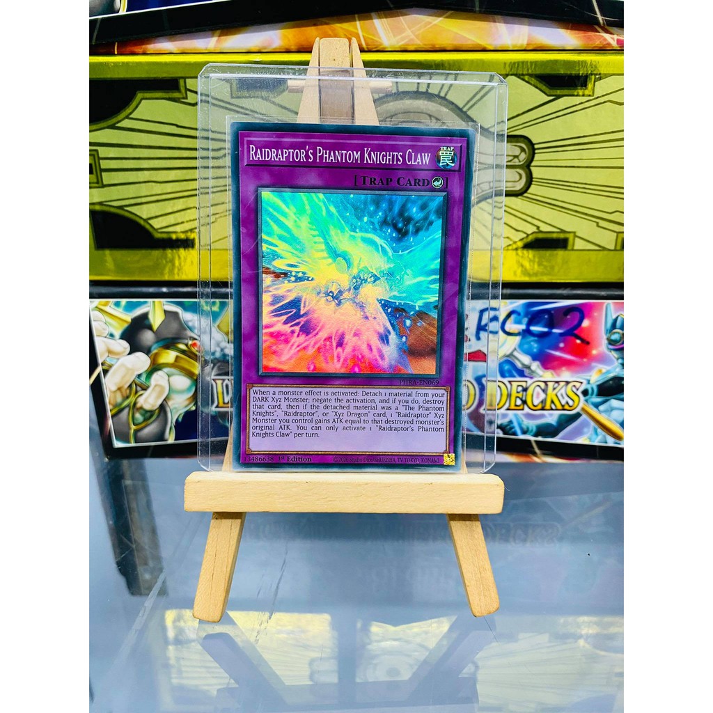 [ Dưa Hấu Yugioh ] Lá bài thẻ bài Raidraptor's Phantom Knights Claw - Super Rare - Tặng bọc bài nhựa bảo quản