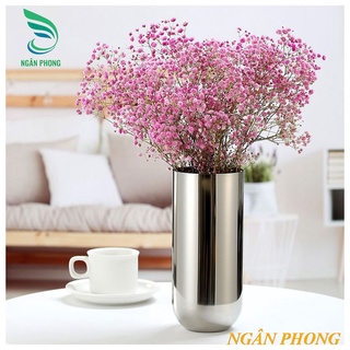 Bình hoa trang trí inox 304 màu inox