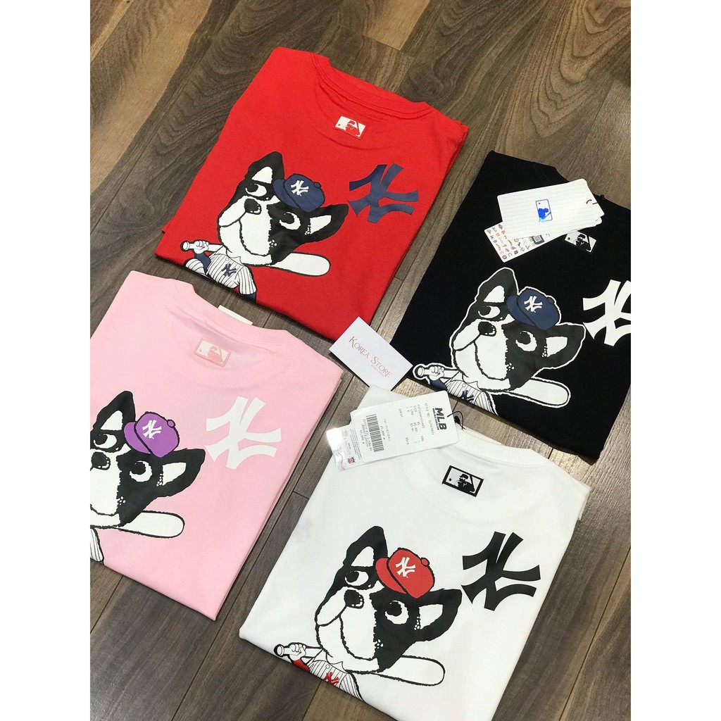 Áo thun phông NY LA in hình chú chó,  áo đôi Unisex Form rộng