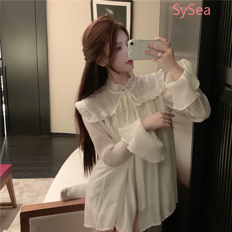 Áo Voan Cổ Búp Bê Thời Trang Mùa Hè Pháp Cho Nữ