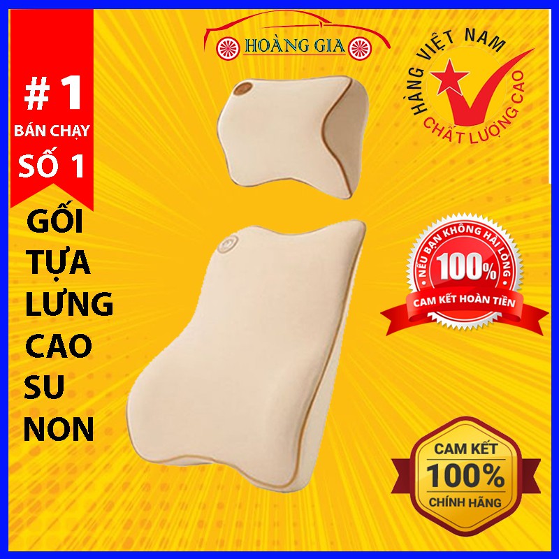 Tựa Lưng Ô Tô Cao Cấp - Gối Tựa Đầu Ô Tô - Chất Liệu Cao Su Non Bọc Nỉ Thông Hơi Đàn Hồi Siêu Tốt Dành Cho Xe Hơi