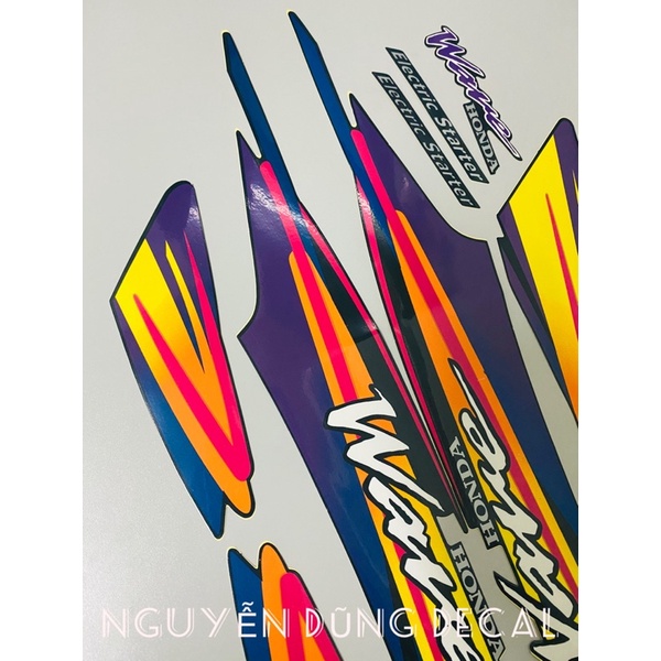 Nguyên bộ tem 3 lớp Wave thái 100 màu nhớt đời 1998_ Nguyễn Dũng Decal