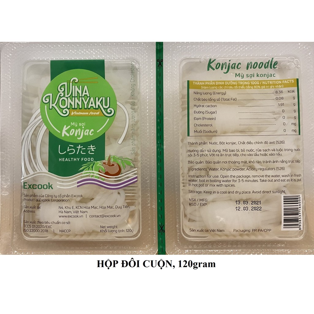 Mì Konjac Excook cuộn - THÙNG 24 hộp 120gram