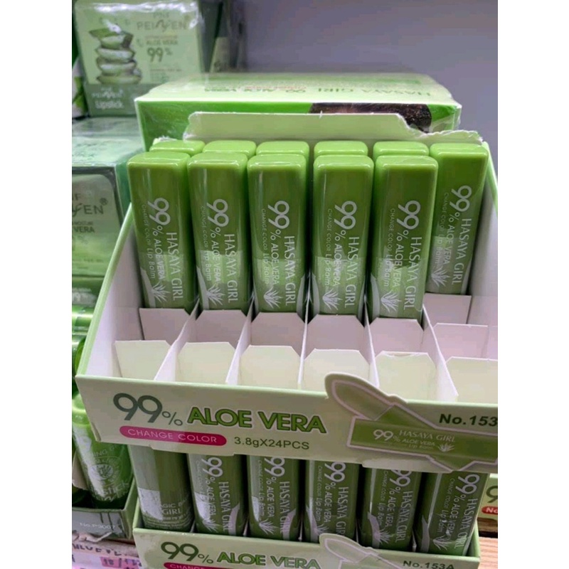 Son dưỡng môi nha đam 99% Aloe Vera Shiny Hasaya Girl Thái Lan