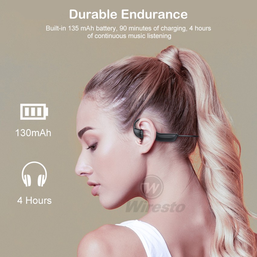 Tai Nghe Bluetooth Wiresto Kiểu Móc Tai Phong Cách Thể Thao Chống Mồ Hôi