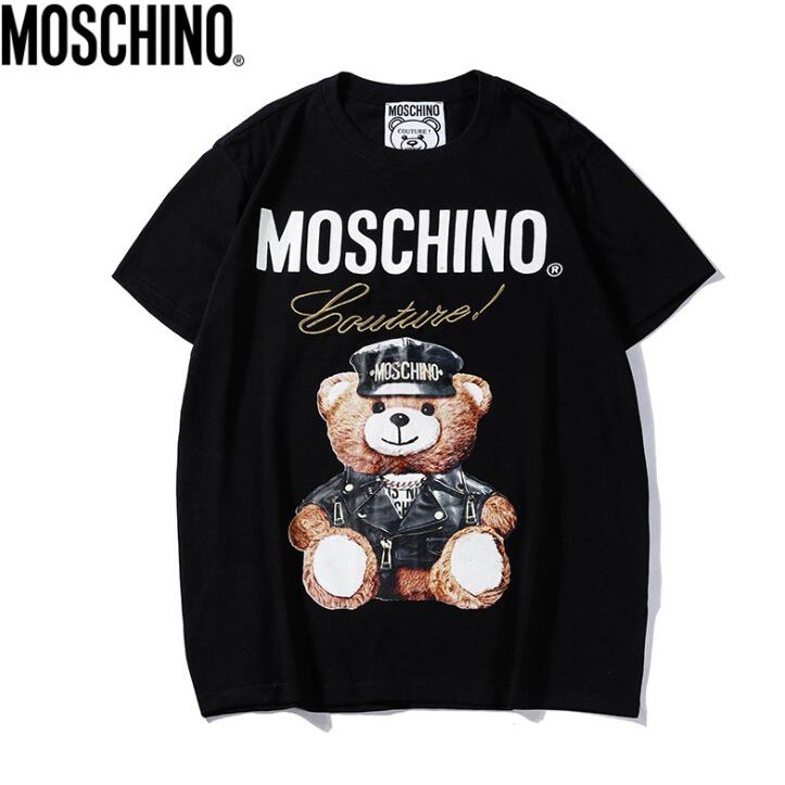 Áo thun cotton ngắn tay in họa tiết Moschino
