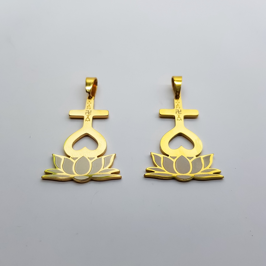 Mặt dây chuyền Thiên Tâm đế sen, dấu thiên tâm titan cao cấp nhiều màu T&TJewelry - TT1