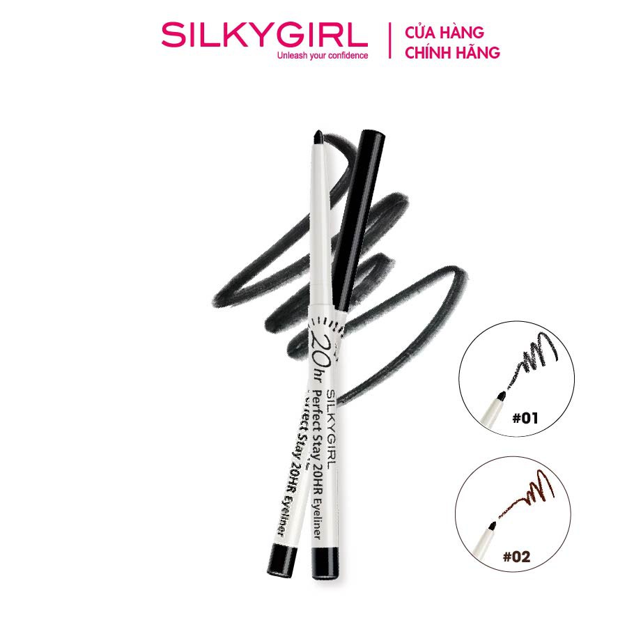 COMBO 2 Cây Chì Kẻ Mắt 20H Silkygirl Siêu Mảnh Lâu Trôi 0.56g