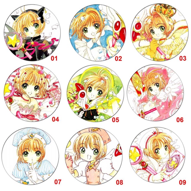 Huy hiệu anime sakura mẫu ngẫu nhiên
