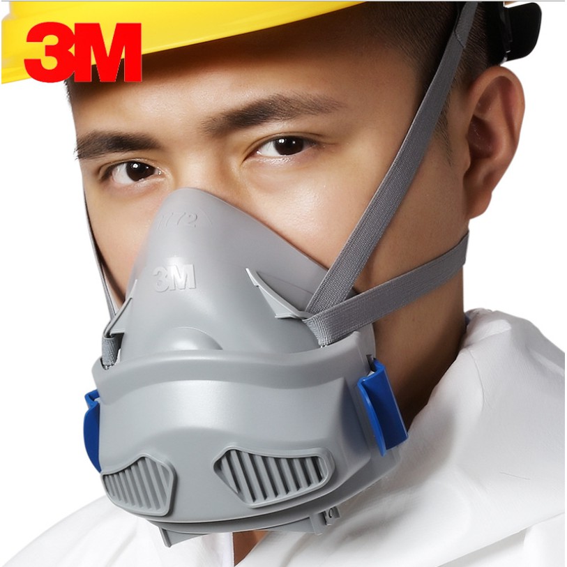 Mặt nạ phòng bụi 3M 7772 kèm tấm lọc bụi 3M 7744 ngăn bụi siêu mịn, bụi xi măng, ngăn mùi hôi hữu cơ