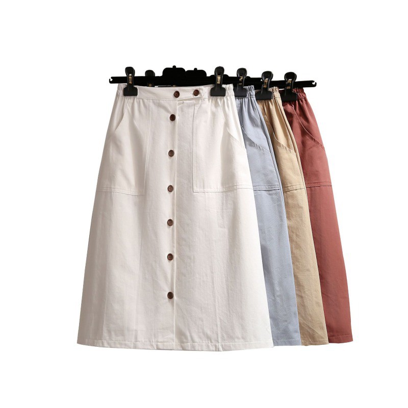 [Baywellfashion]Chân váy dáng chữ A lưng cao phối nút thời trang cho nữ | BigBuy360 - bigbuy360.vn