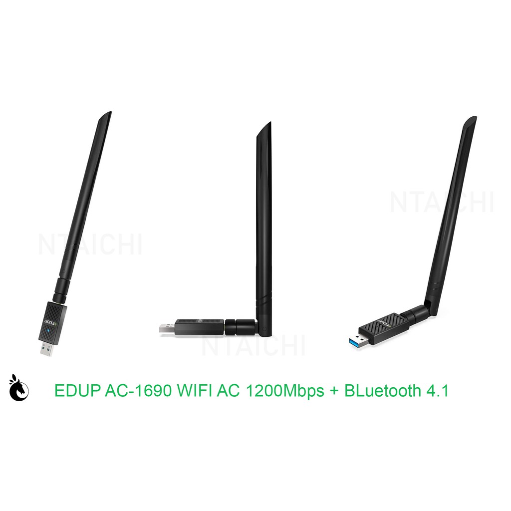 Card Mạng USB 3.0 Thu Wifi chuẩn AC 1200Mbps + Bluetooth 4.1 [2 in 1] | EDUP EP-AC1690 | BigBuy360 - bigbuy360.vn