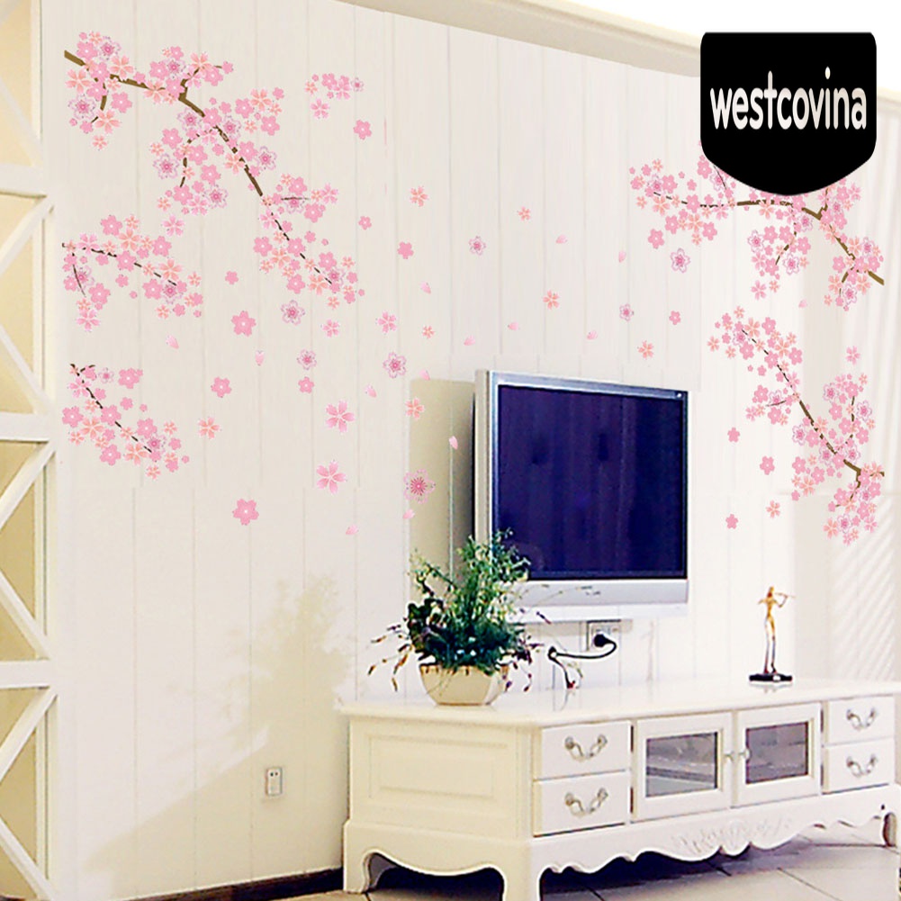 [Hot]☀ Sticker Dán Tường Hình Hoa Mận Trang Trí Nhà Cửa