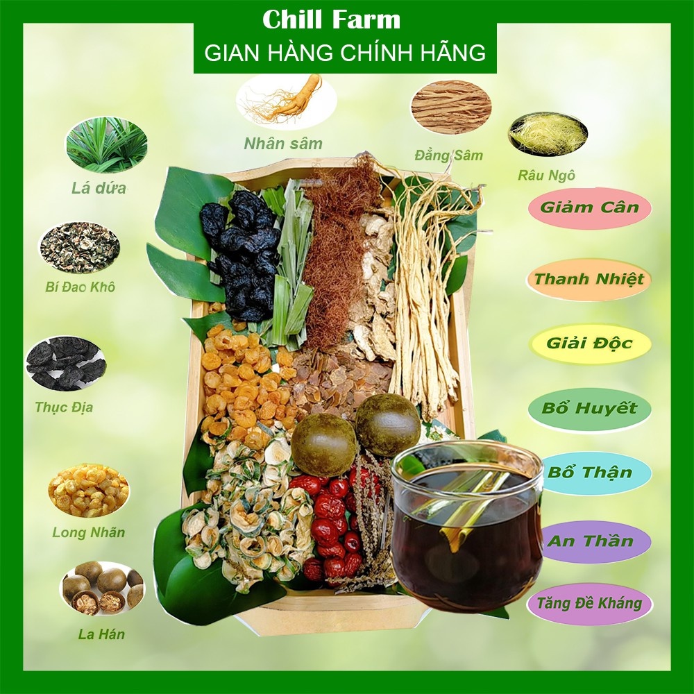 Set Trà Sâm Bí Đao, Quả La Hán Thanh Nhiệt, Mát Gan Giải Độc Nấu 2-4 Lít, Trà Sâm Bí Đao Sạch Nhà Làm