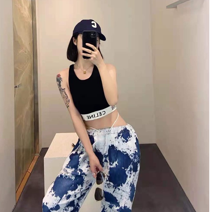 Áo tank top dệt kim họa tiết Lisa Same CE thời trang mùa hè 2021 | BigBuy360 - bigbuy360.vn