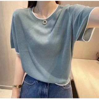 0199. ÁO LEN VIỀN CỔ TRÒN BASIC (hàng có sẵn)