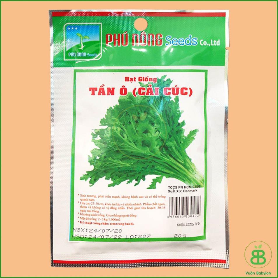 (NEW) Hạt Giống Rau Tần Ô 20Gr - Hạt Giống Cải Cúc Dễ Trồng, Giàu Dinh Dưỡng