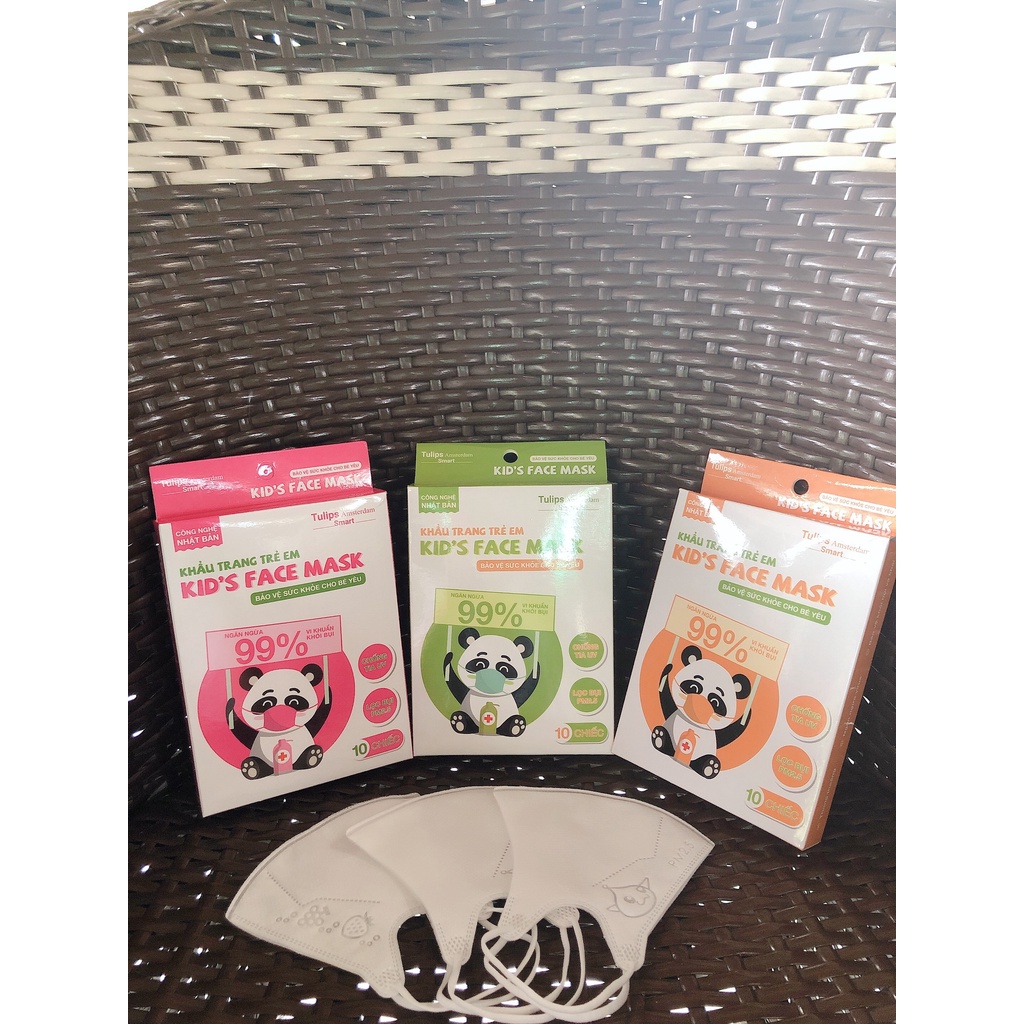 Khẩu trang em bé kids face mask hộp 10 cái (cho bé từ 6 tháng trở lên)