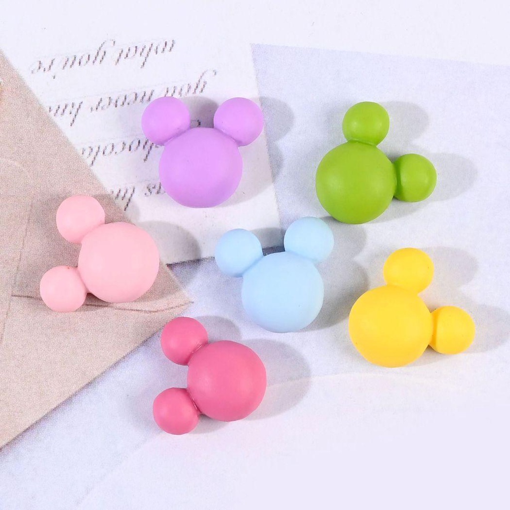 QQMALL Set 30 Phụ Kiện Trang Trí Móng Tay Hình Chuột Mickey Hoạt Hình Màu Sắc Ngọt Ngào