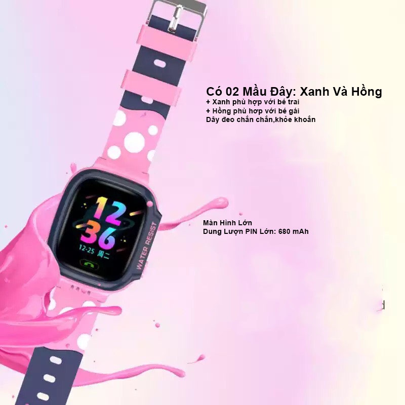 Đồng Hồ Thông Minh Trẻ Em Y92 Lắp Sim Nghe Gọi Định Vị Nhắn Tin Chống Nước Có Tiếng Việt Bảo Hành 12 Tháng