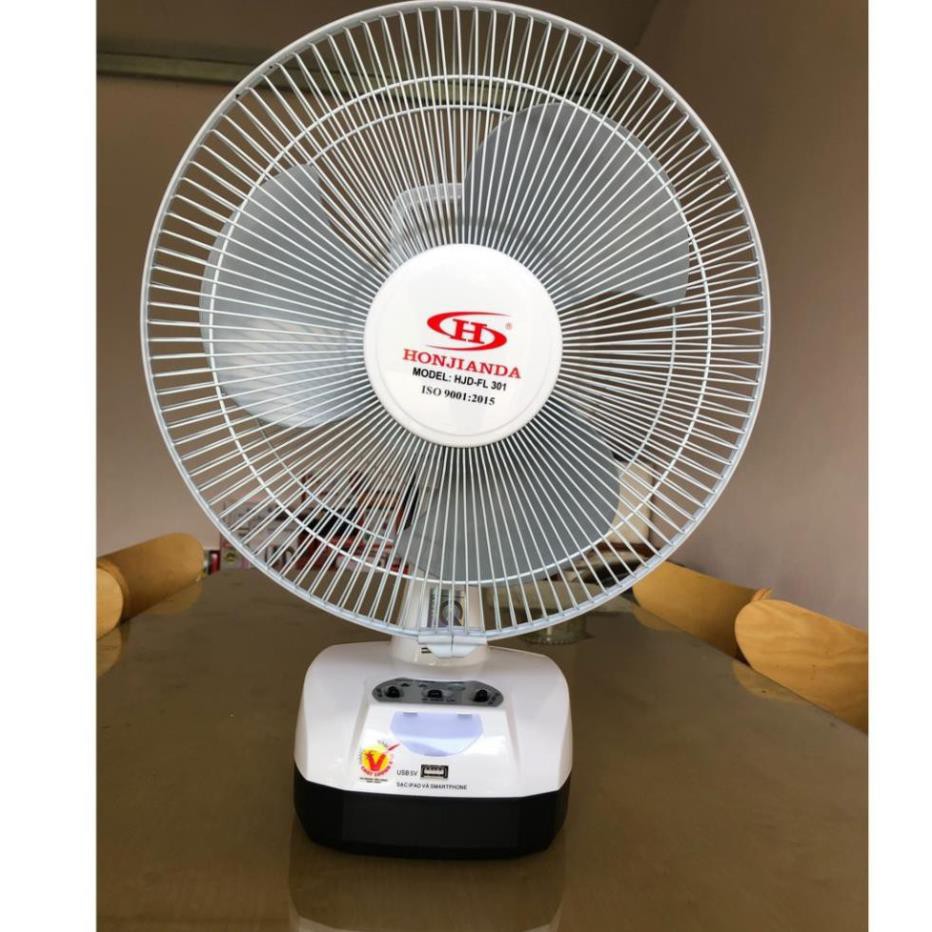 Quạt tích điện 2 bình HONJIANDA, HJD-FL 301, HÀNG CHÍNH HÃNG