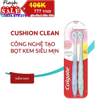 [HỎA TỐC] Bộ 2 Bàn chải đánh răng Colgate Cushion Clean công nghệ tạo bọt kem siêu mịn