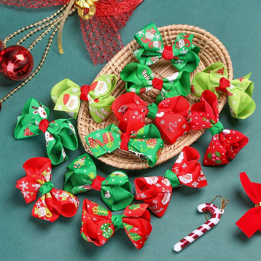 CACTU Kẹp Tóc Vải Họa Tiết Hoạt Hình Giáng Sinh Đáng Yêu