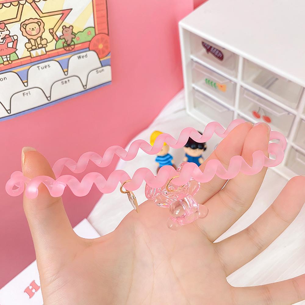 Dây Cột Tóc Co Giãn Đính Hình Gấu Dễ Thương Bằng Nhựa Resin 15H Dành Cho Bạn Gái