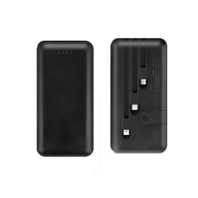 Sạc dự phòng 10000mAh tích hợp 3 dây sạc/Micro/Type c