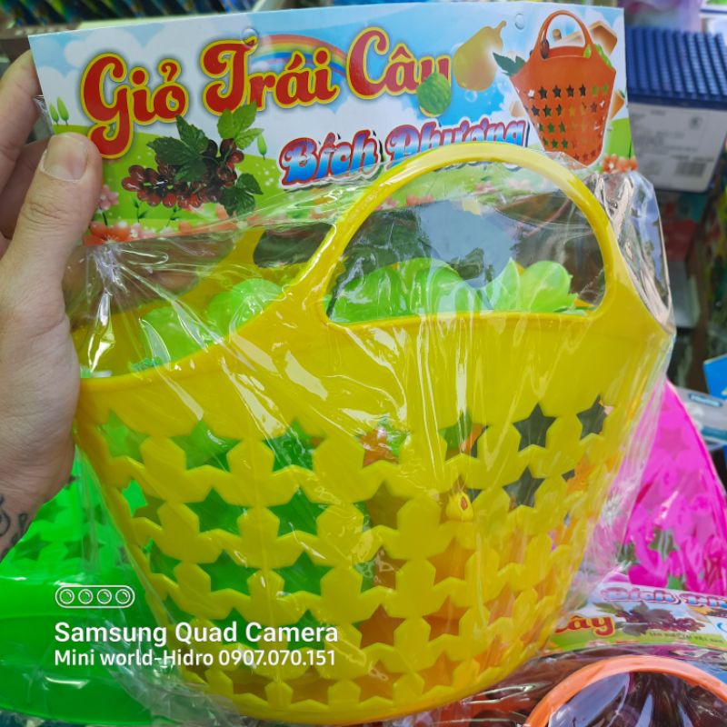 Giỏ trái cây mini đồ chơi đầu hàng bé gái hàng Việt Nam nhựa đẹp