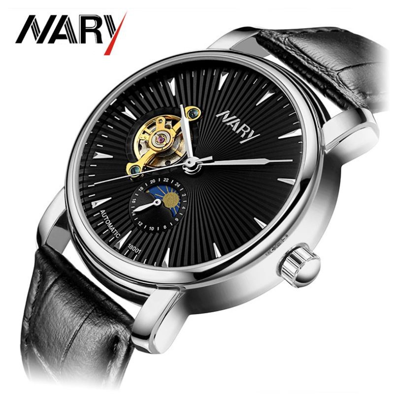 Đồng hồ nam cơ Automatic NARY dây da sang trong - NARY5 FD