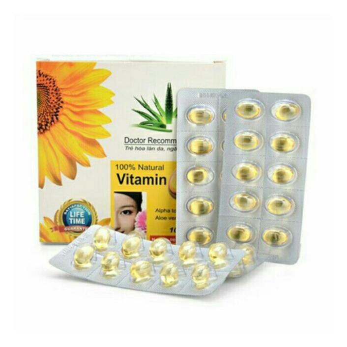 Viên uống đẹp da Vitamin E (Hộp 100 viên) - Nhà thuốc Amipharma