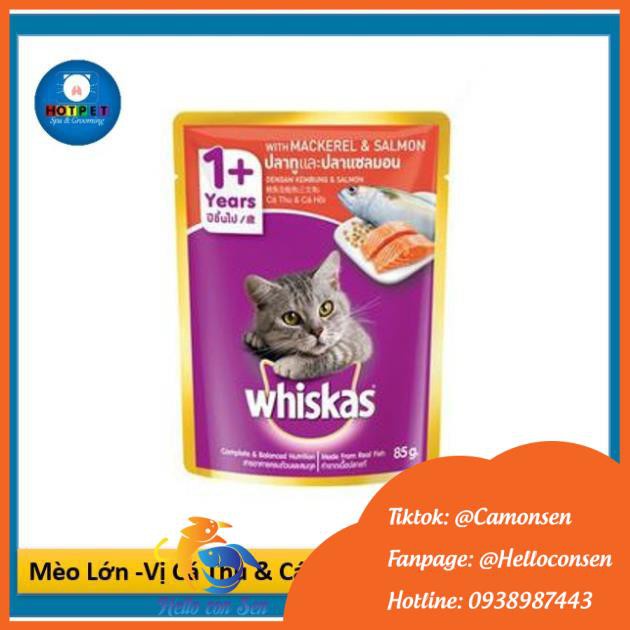 Pate Whiskas 80g cho mèo con và mèo lớn - Hỗ trợ cho các bé biếng ăn