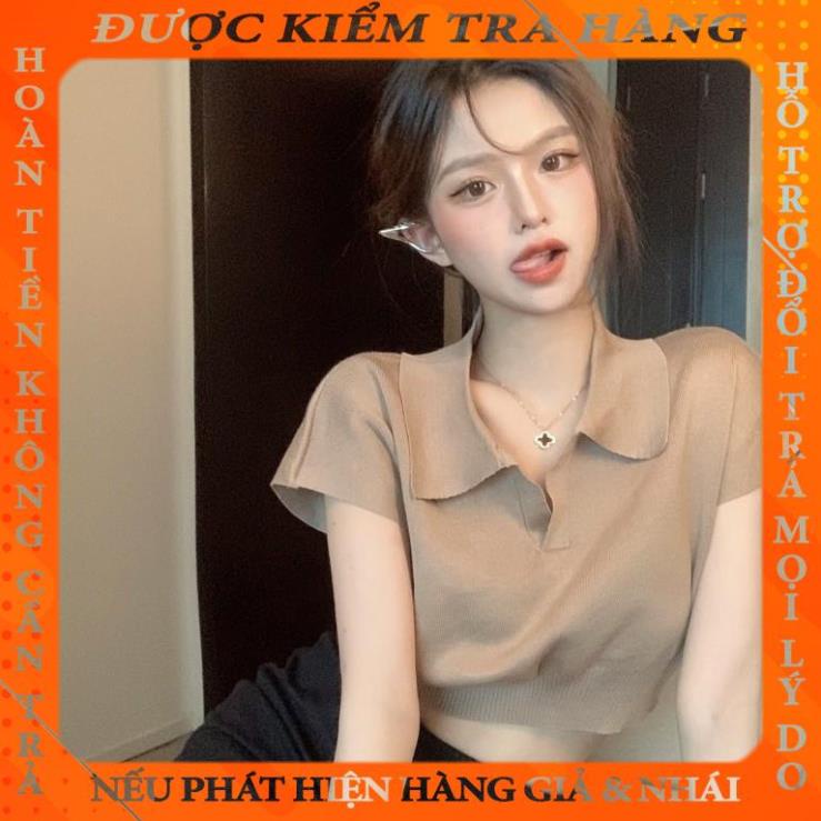 Áo thun polo nữ tay ngắn thời trang Hàn Quốc nhasu